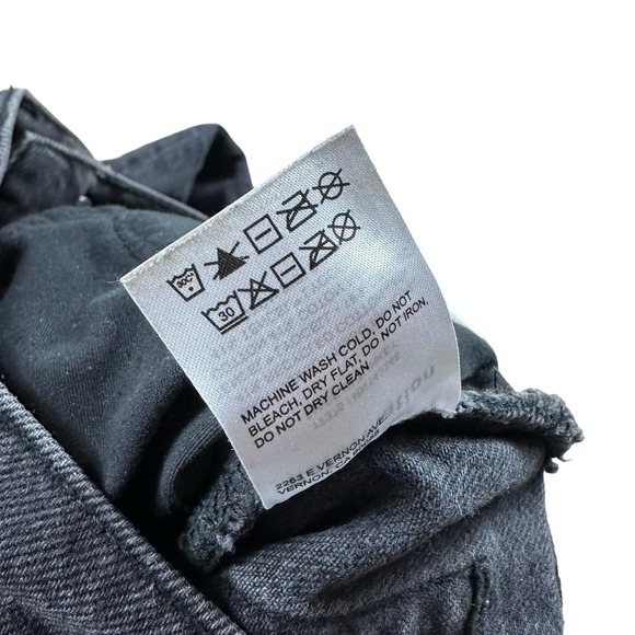 REFORMATION Lagoon Destroyed Button Fly Straight Leg Denim Jeans Size 23 Washed - Picture 9 of 10